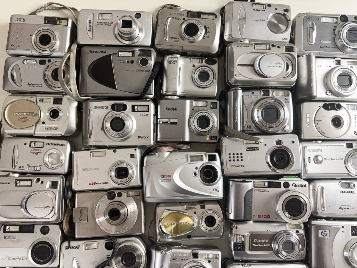 50台 ジャンクデジカメ コンパクトデジタルカメラ 大量 まとめ売り まとめ セット CANON NIKON KODAK OLYMPUS FUJIFILM 04013⑥_画像2