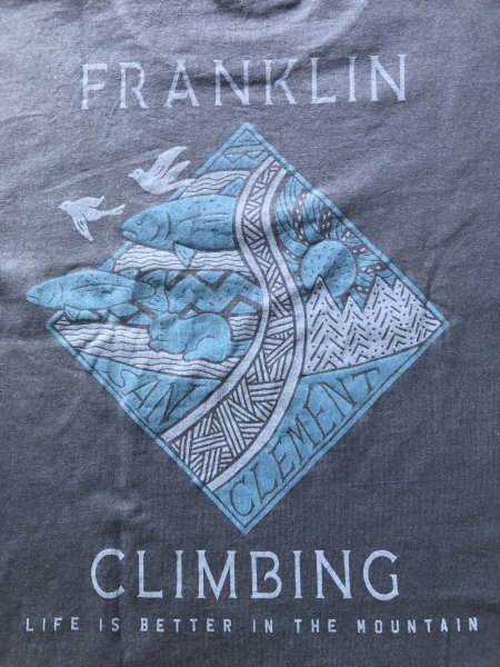 franklin climbing フランクリンクライミング Tシャツ バックプリント  FC16704A サイズ6 Mサイズ ダークグレーブラック色の画像6