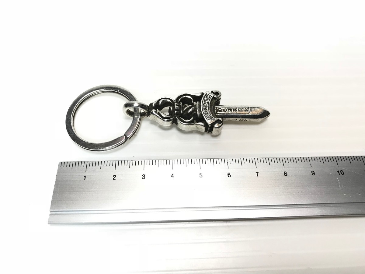 正規品☆クロムハーツ☆ Chrome Hearts ダブルダガー / キーリング/ラージダガー/ネックレストップ 925 Sterling Silver/良品の画像4