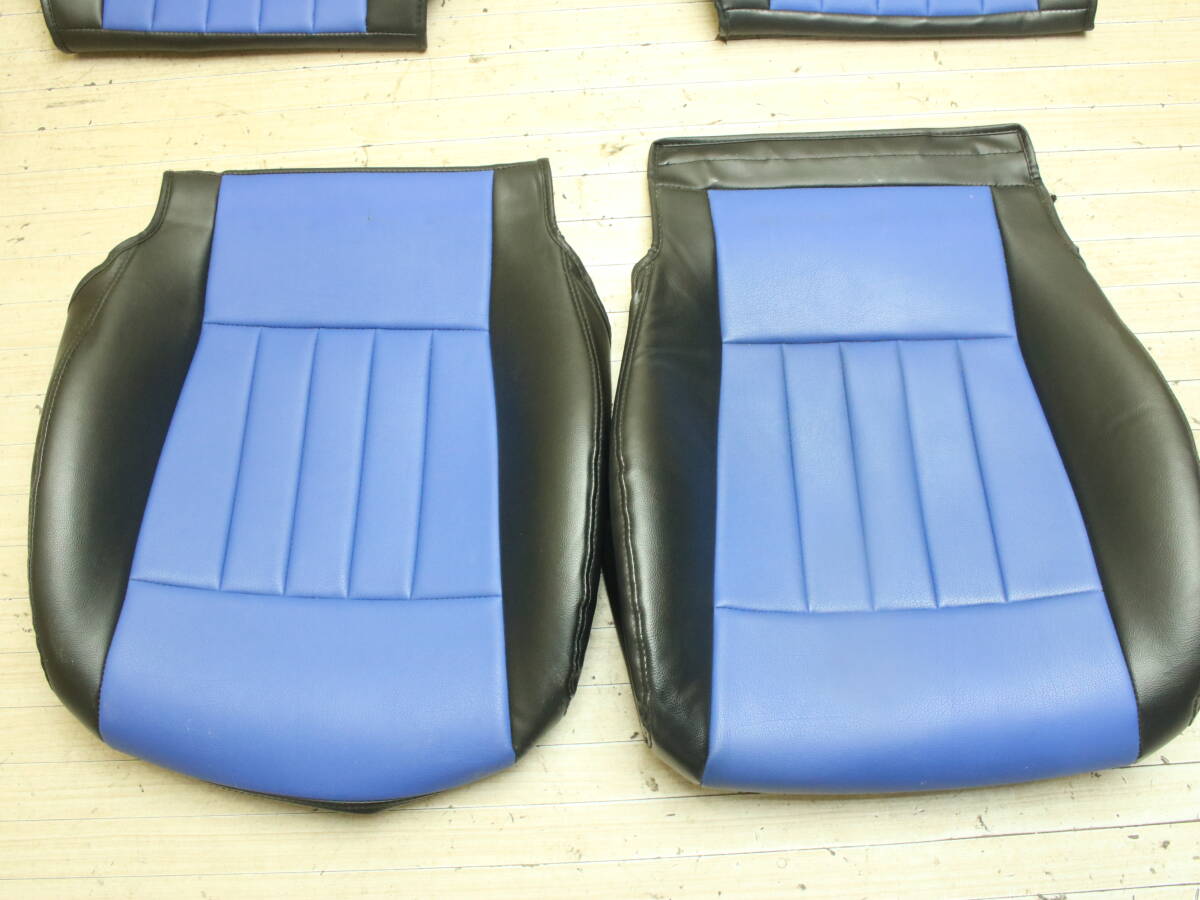 送料無料 MR-S MRS ZZW30 前期 純正 シート 用 シートカバー ブラック × ブルー 黒 × 青 革 レザー調 左右 セットの画像4
