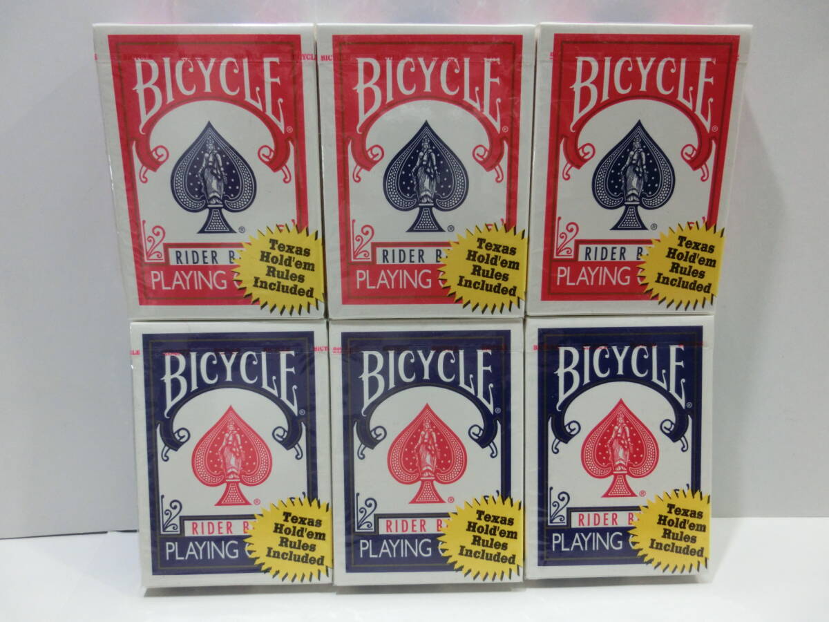 BICYCLE バイシクル◆RIDER BACK 　POKER 808 　OHIO製/赤.青/未開封.６点.まとめて ①