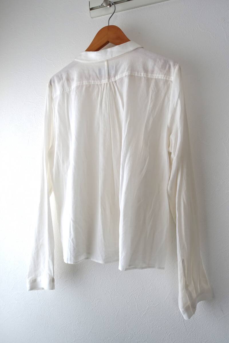 MARGARET HOWELL マーガレットハウエル COTTON SILK シルク コットン 長袖 シャツ 生成り 2の画像2