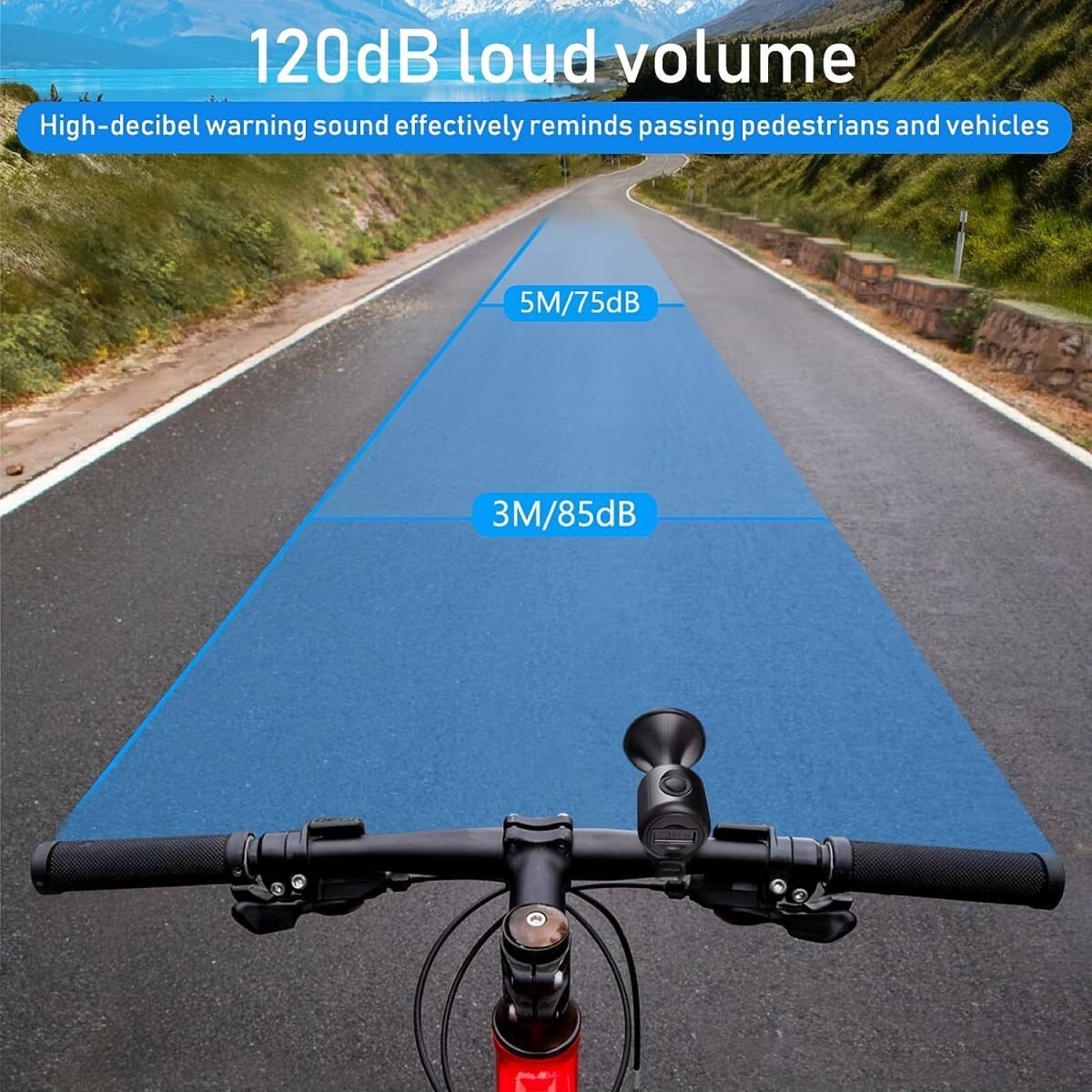 自転車用ベル 電子ホーン 防水 サイクルベル 軽量 大音量 120dB 簡単取付 マウンテンバイク ロードバイク レッド t219の画像5