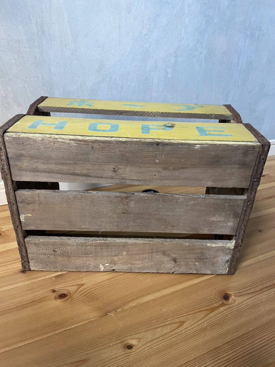 【送料無料】昭和レトロ ホープ木箱 HOPE 古道具 アンティーク ヴィンテージ ビンテージ 収納 ウッドボックス の画像7