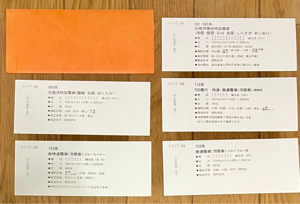 大阪の電車・列車シリーズ 記念入場券（NO.1）-(No.5)セット