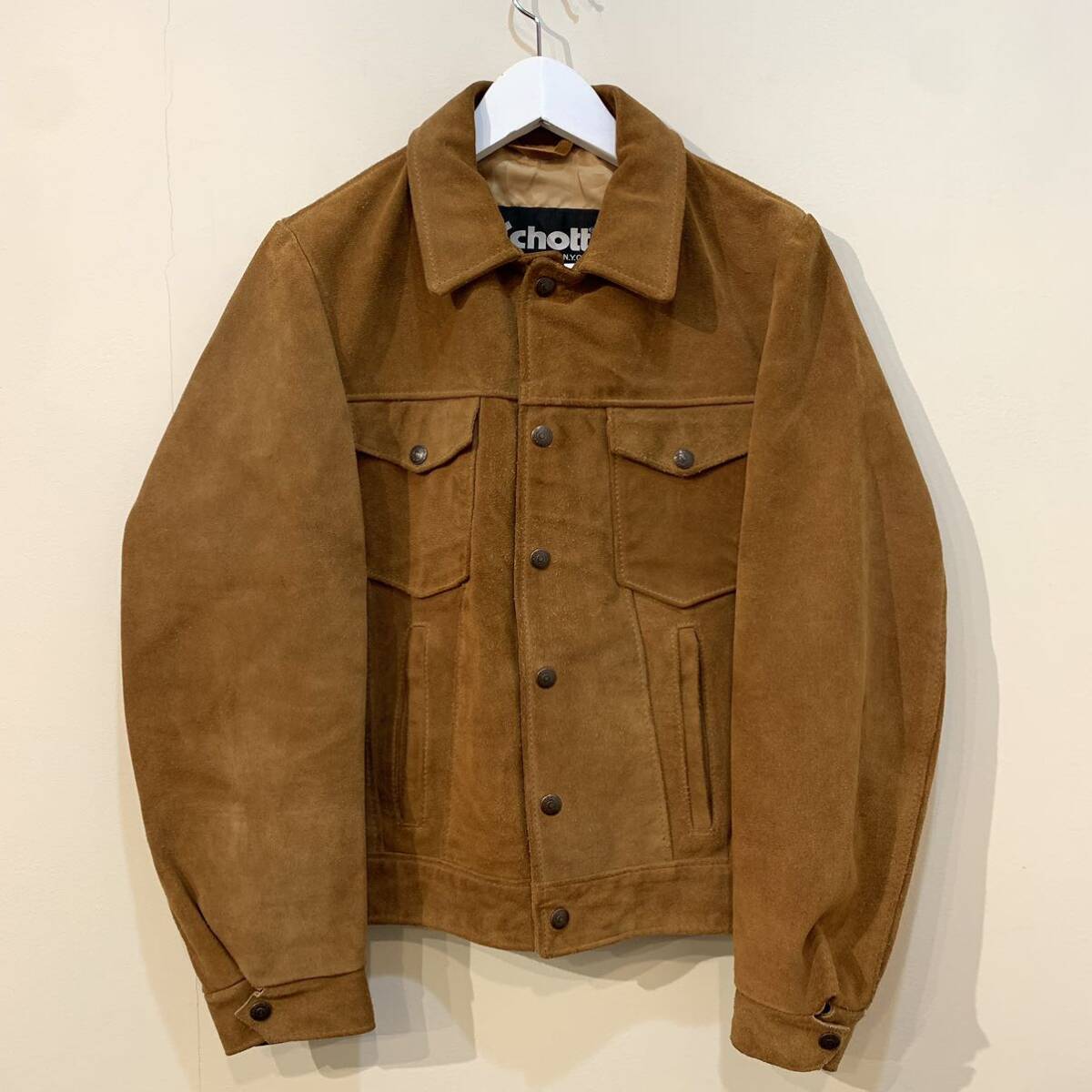 schott 3rd Type Suede Tracker Jacket 350SP ショット サードタイプ スエード スウェード トラッカー ジャケット 34_画像1