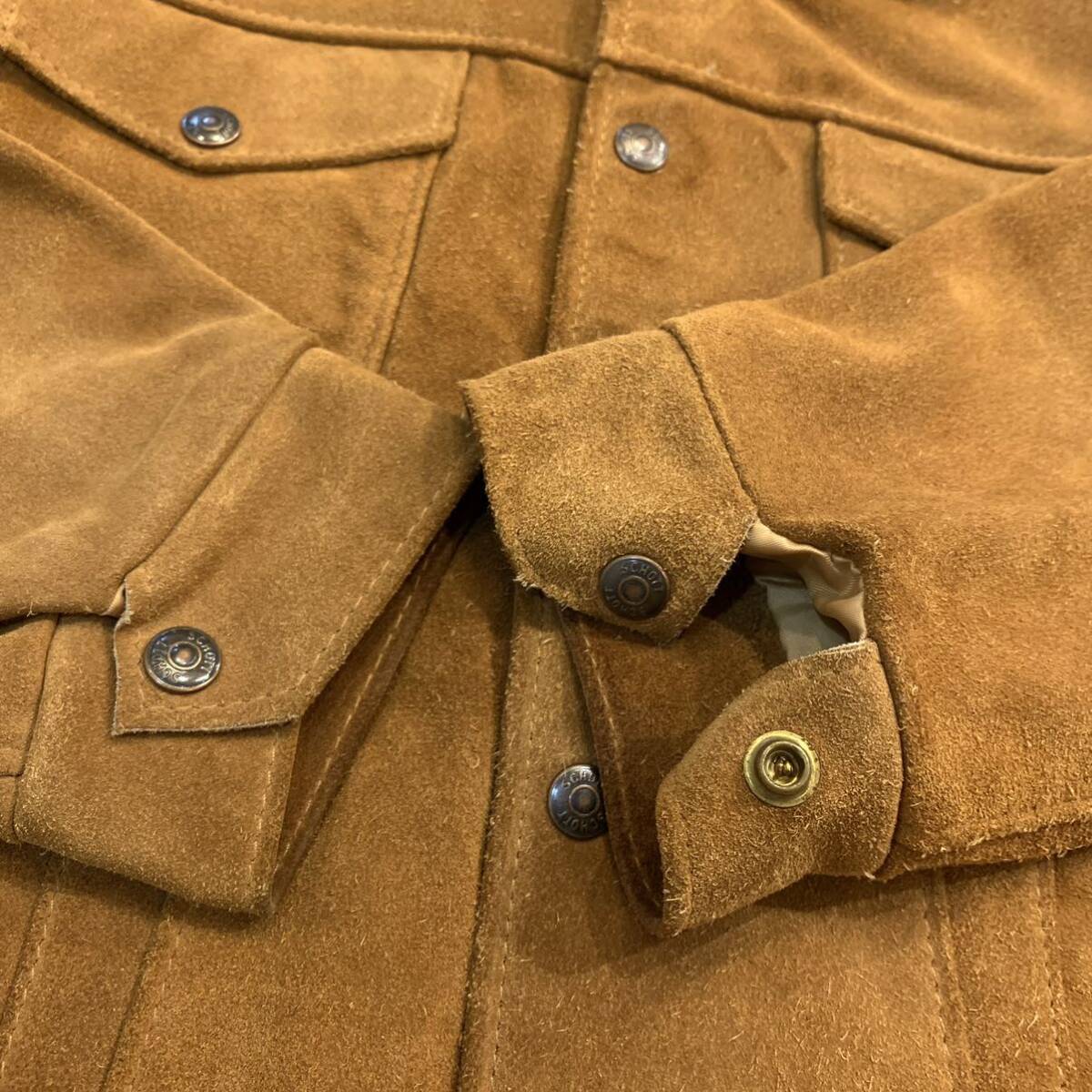 schott 3rd Type Suede Tracker Jacket 350SP ショット サードタイプ スエード スウェード トラッカー ジャケット 34_画像9