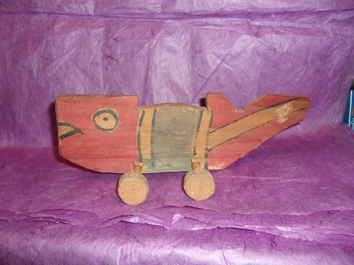 郷土玩具 きじ車「雉子車（長さ24×幅10×高さ9.5cm）」木製玩具 民芸品 郷土人形の画像1