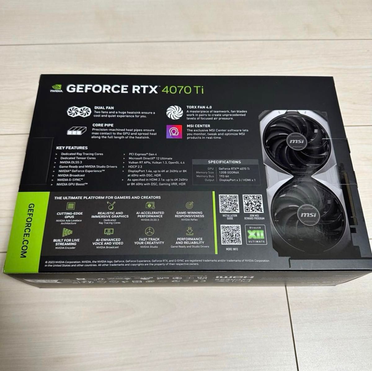 MSI GeForce RTX 4070 Ti VENTUS 2X 12G OC
