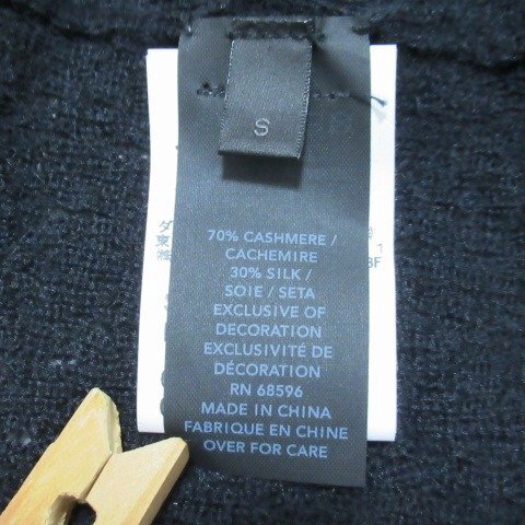  Donna Karan New York beautiful goods cashmere & silk spa call attaching knitted cardigan black black S DONNAKARAN NEWYORK DKNY *AJ4