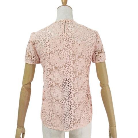  Max Mara car in beautiful goods total race design blouse cut and sewn pink 38 reference Y5.8 ten thousand short sleeves polyester MaxMara Shine! *H4