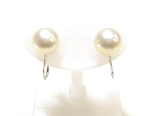 J◇K14WG パール 7.5ミリ イヤリング ホワイトゴールド 14金 冠婚葬祭 フォーマル White gold earrings【ネコポスOK】_画像6