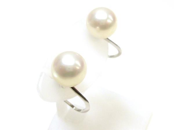 J◇K14WG パール 7.5ミリ イヤリング ホワイトゴールド 14金 冠婚葬祭 フォーマル White gold earrings【ネコポスOK】_画像7