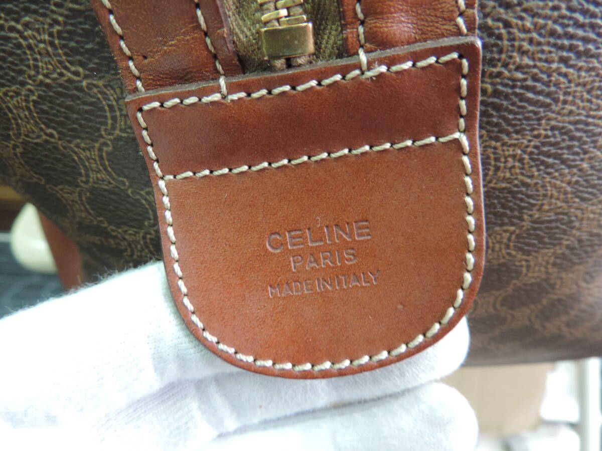 セリーヌ CELINE マカダム ボストンバック  PVCレザー 鍵付の画像6