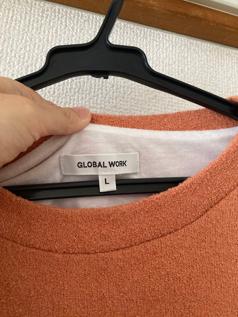 GLOBAL WORK メンズ半袖カットソー　Tシャツ　Lサイズ