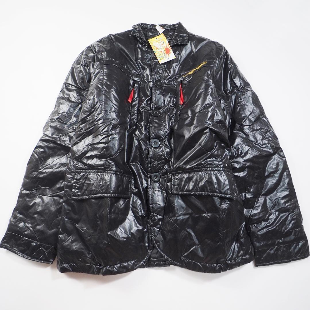 タグ付き未使用品 エドハーディー Ed Hardy 中綿入りジャケット ブラック 刺繍ビッグロゴ スカル メンズXLサイズの画像2