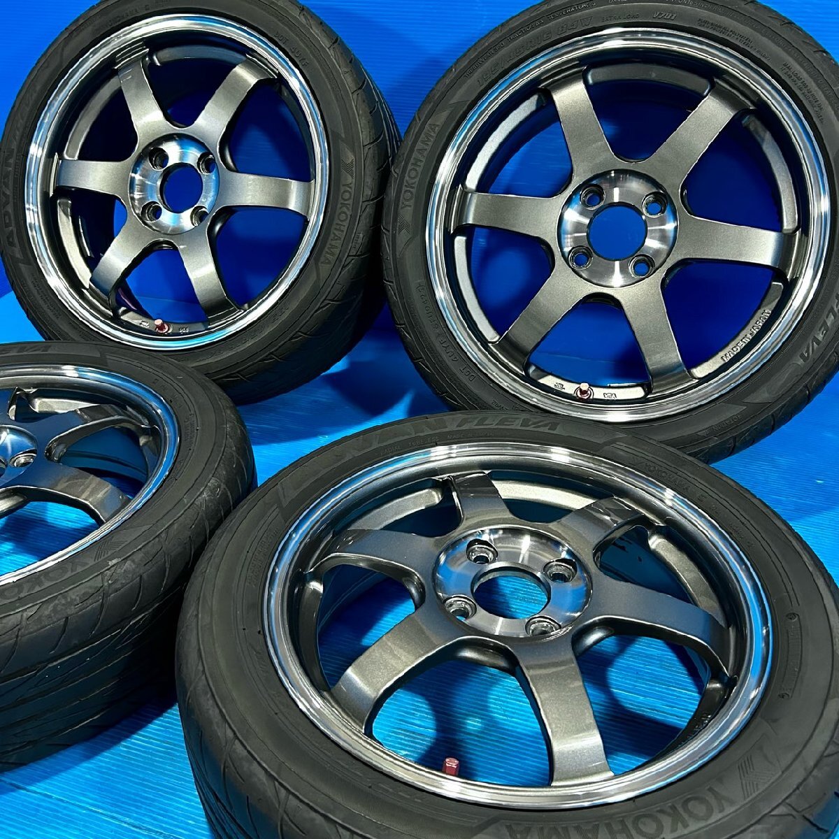 美品 RAYS VOLKRACING TE37 SONIC SL 15in 5.0J+45 16in 6.5J+44 4H PCD100 ヨコハマ アドバンフレバ 165/55R15 195/45R16 S660 等 軽カー_画像4