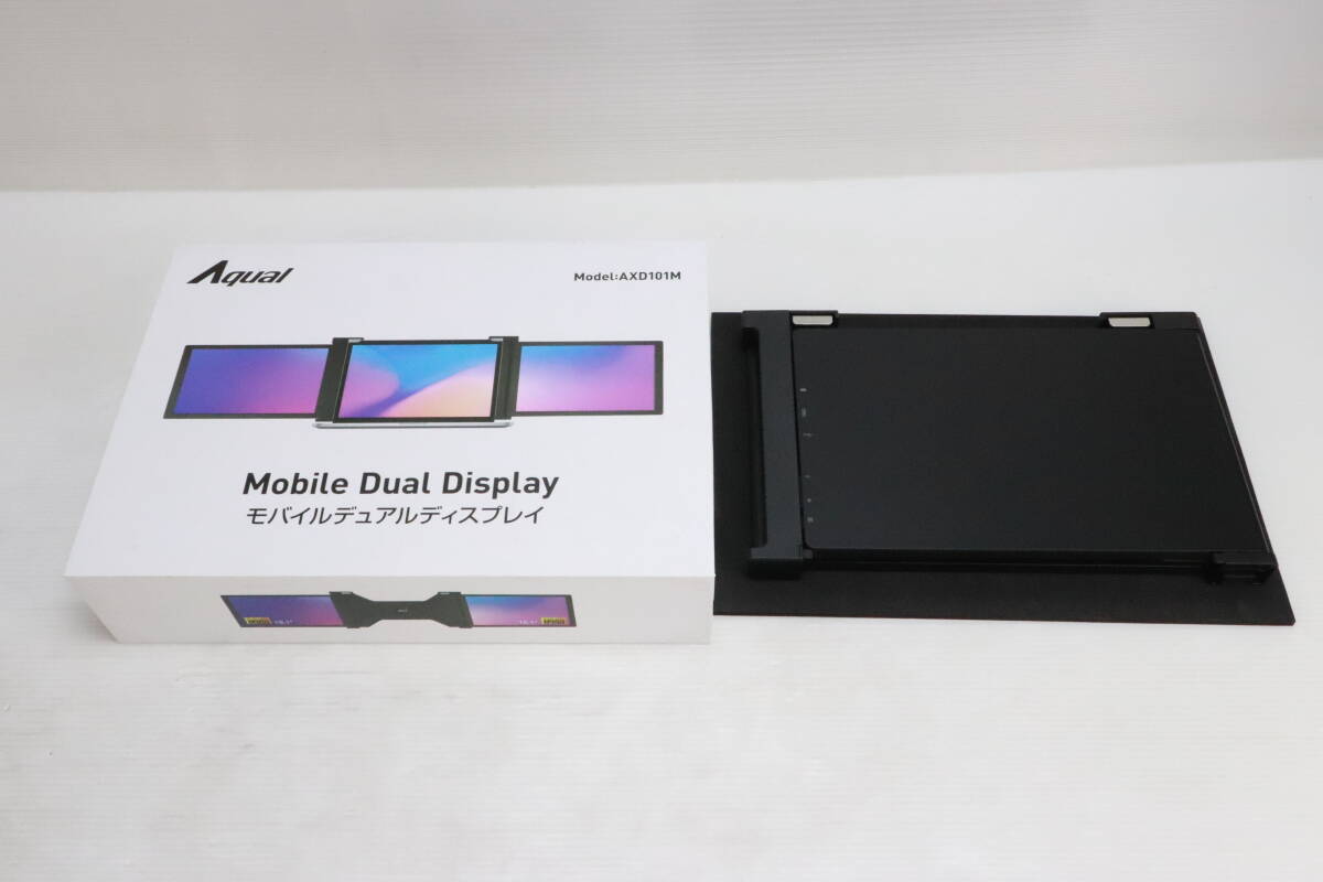 1 jpy ~* unused goods * apex Aqual mobile dual display 10.1 -inch AXD101M PC monitor 3 screen display PC peripherals black S164
