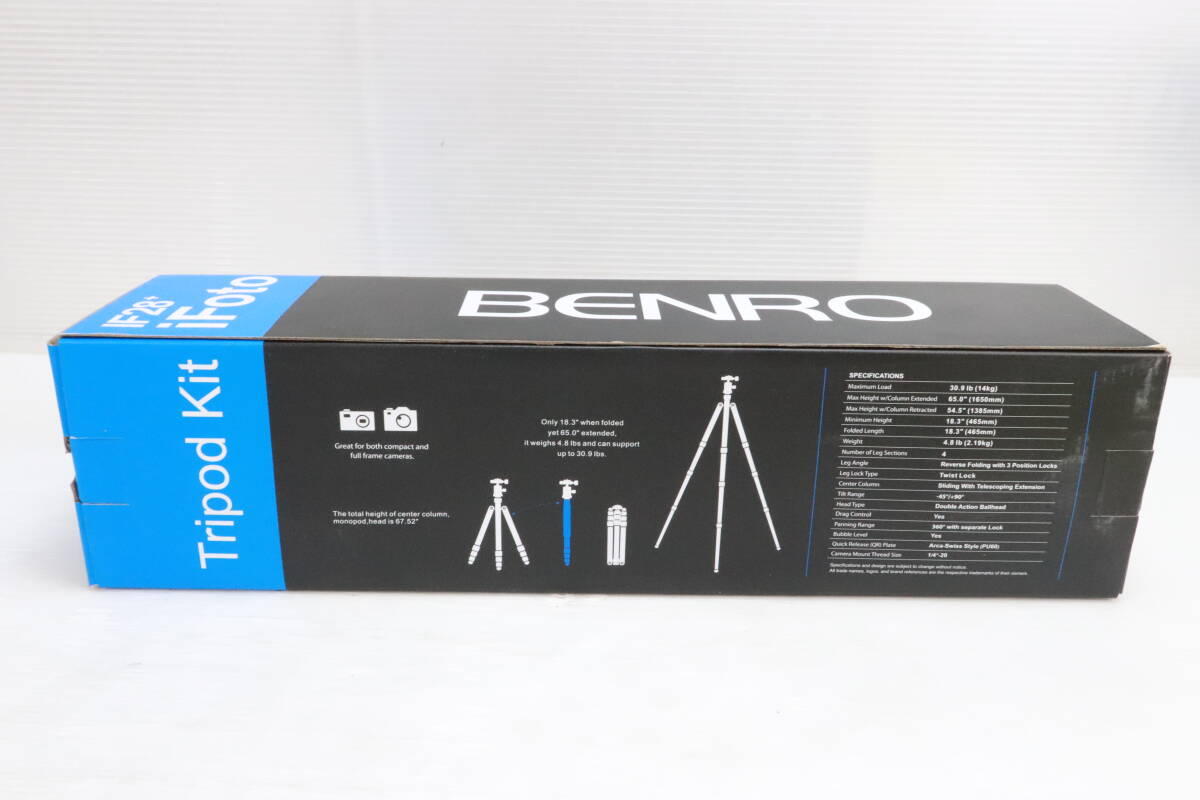 未開封・未使用品★BENRO ベンロ IF28+ iFoto アルミ三脚/一脚 ボールヘッドキット付き カメラ Tripod Kit アクセサリー ビデオ 撮影 S175の画像6