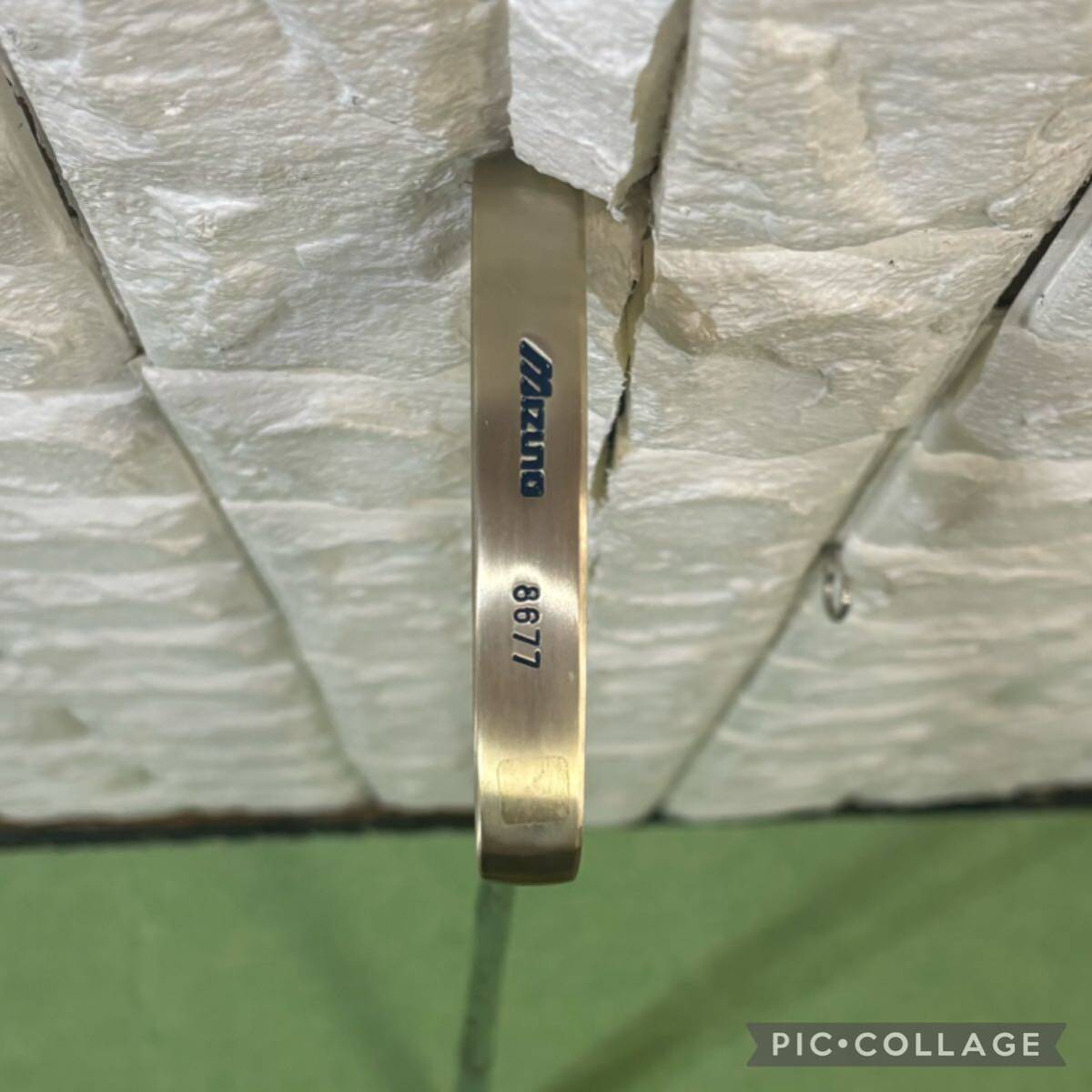 希少品☆左右兼用パター☆両打ち用パター☆MIZUNO(ミズノ)☆8677モデル☆32.5インチ☆ピン型☆MIZUNO(ミズノ)ロゴ入りグリップ装着の画像1