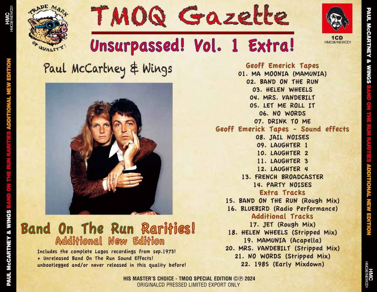 PAUL McCARTNEY & WINGS / BAND ON THE RUN RARITIES! =ADDITIONAL NEW EDITION= [1CD 限定輸入盤] 【HMC061NEWCD1】☆HMC TMOQ GAZETTEの画像2