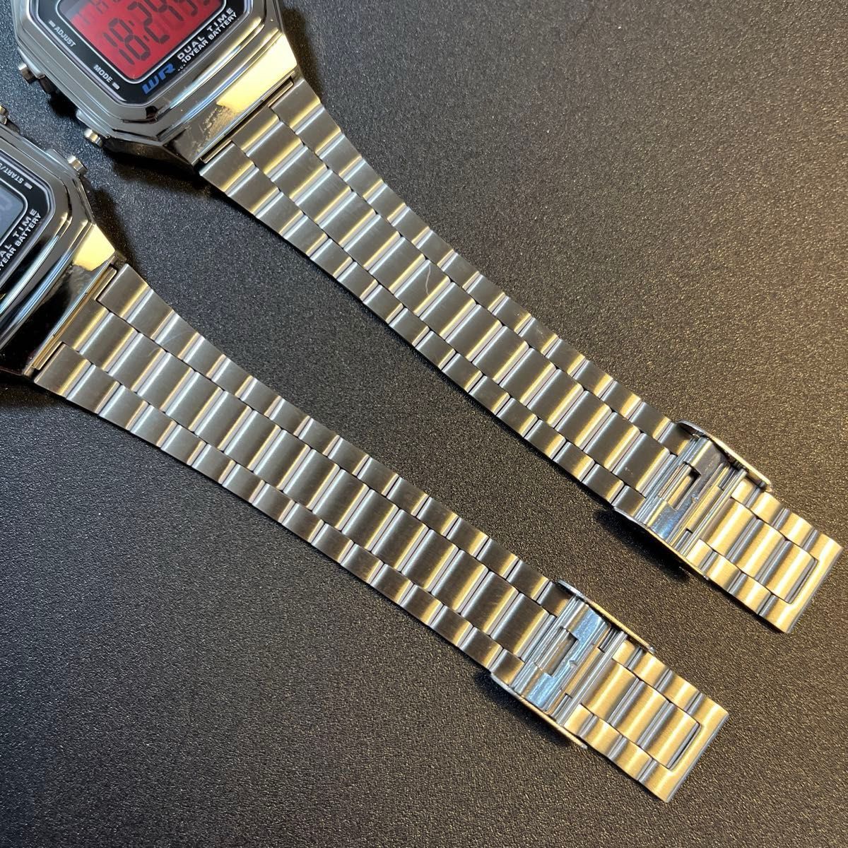 【新品】カシオ チープカシオ デジタル 腕時計 液晶反転 デュアルタイム 赤&黒セット