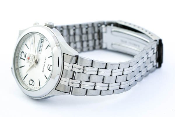 ORIENT オリエント EM5V-C3-C 自動巻 デイデイト シルバー文字盤 メンズ腕時計 #32742の画像4