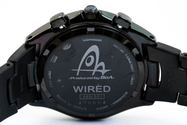 SEIKO セイコー 7T11-0AB0 WIRED ワイアード クォーツ デイト ブラック文字盤 3カウンター クロノグラフ チタンモデル メンズ腕時計 #35403_画像5