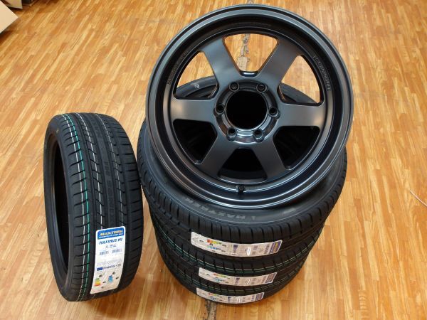 O 送料無料 新作 深リム ツライチ ファブレス RS-6 マットガンブルー 18 6H139.7 9J+25 225/40R18 200系 ハイエース オーバーフェンダー_画像1