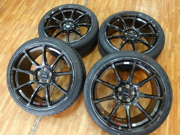 O 送料無料 鬼引っ張り 極太 9.5J 8.5J RS9 カスタムSPEC 18 5H100 215/40R18 BRZ 86 50 プリウス カローラスポーツ インプレッサ jdm usdm_画像1