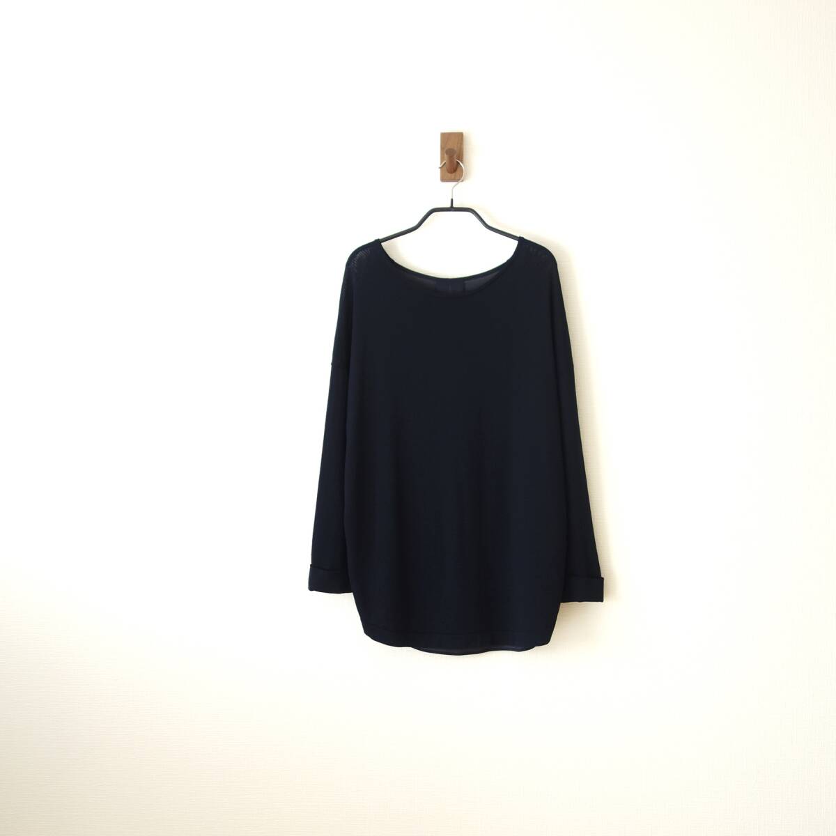 *UNTITLED( Untitled ) unusual material round Hem 7 minute sleeve knitted so-*