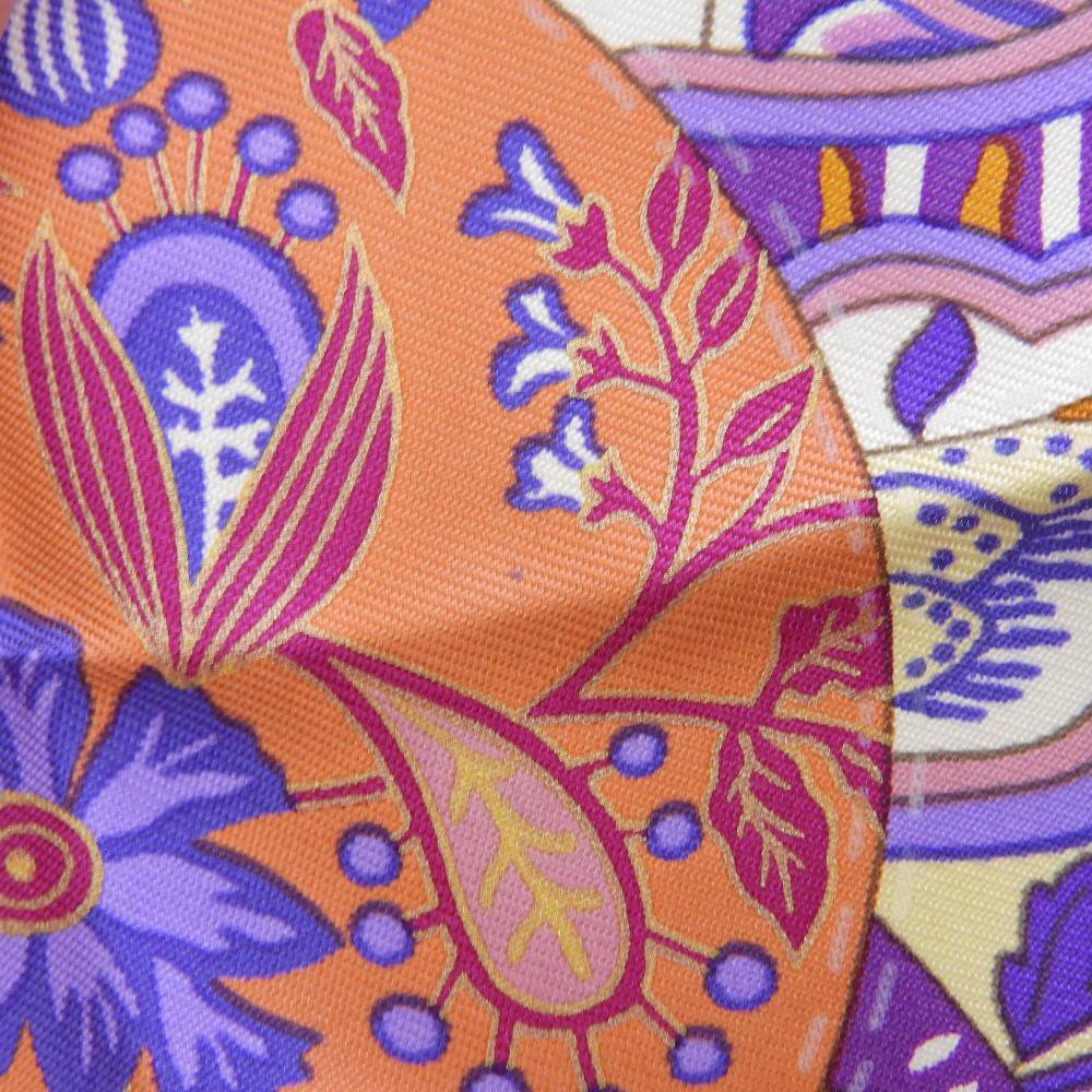 未使用 エルメス 2020年 Pique Fleuri de Provence プロヴァンスの花刺繍 ガヴロッシュ シルク スカーフ プチカレ45 メンズ レディース_[エルメス]カレ45