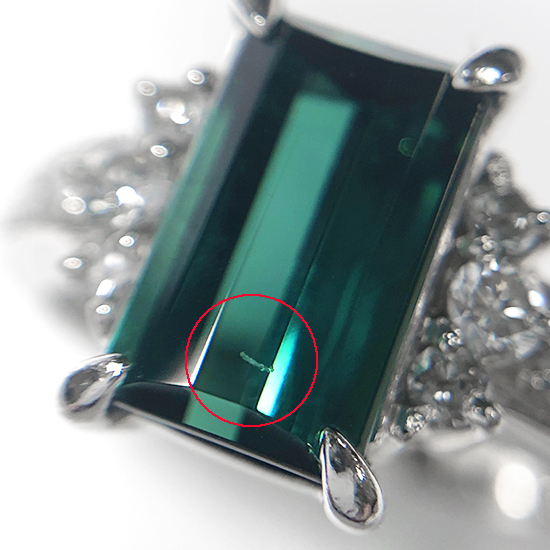 GRJソーティング付 上質 ブルーグリーン トルマリン 2.55ct ダイヤモンド 0.38ct プラチナ リング_画像9