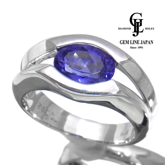 輝く高品質な GRJソーティング付 リング K18WG 1.92ct タンザナイト タンザナイト