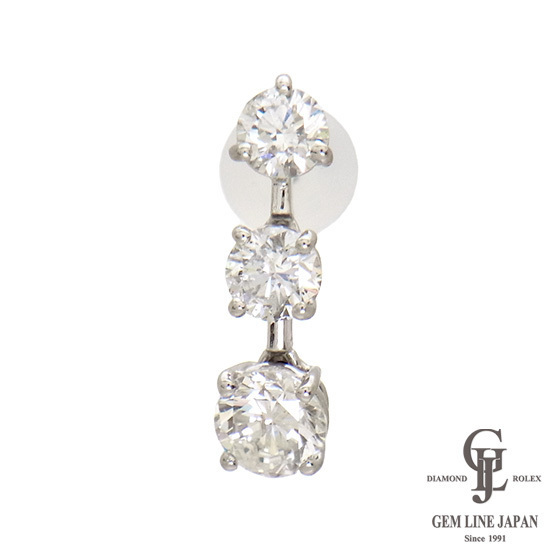 【再入荷!】 ダイヤモンド 1.00ct 片耳/片方 プラチナ ピアス プラチナ台