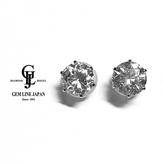 最新情報 1.48ct トータル ダイヤモンド 一粒 両耳用 ピアス プラチナ プラチナ台