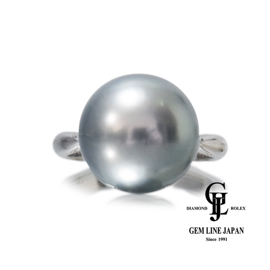 殿堂 黒蝶パール リング プラチナ 0.20ct ダイヤモンド 12mm 黒蝶(くろちょう)真珠