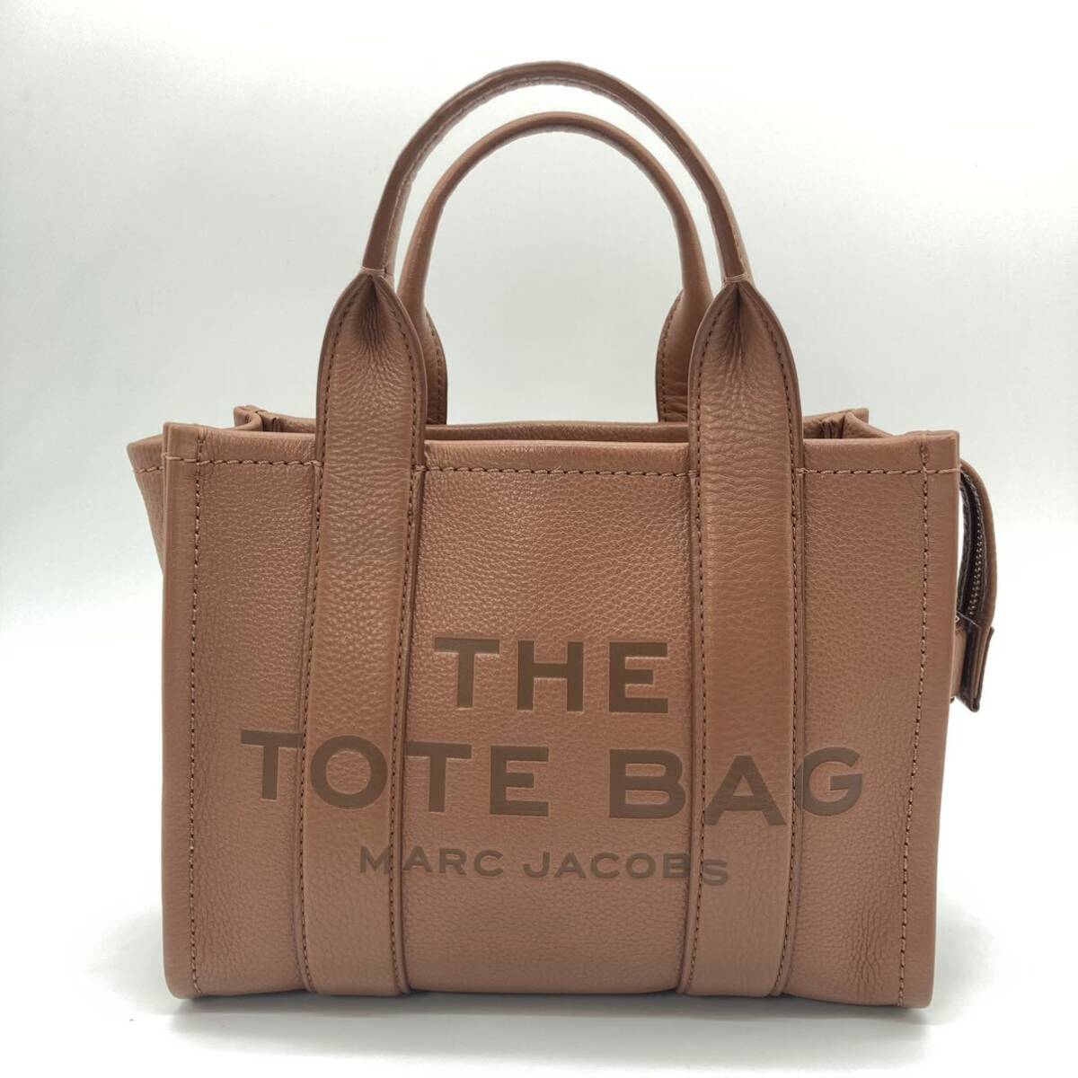 MARC JACOBS マークジェイコブス レザー ミニ トートバッグ ショルダーバッグ ブラウン THE LEATHER MINI TOTE BAG ARGAN OIL_画像1