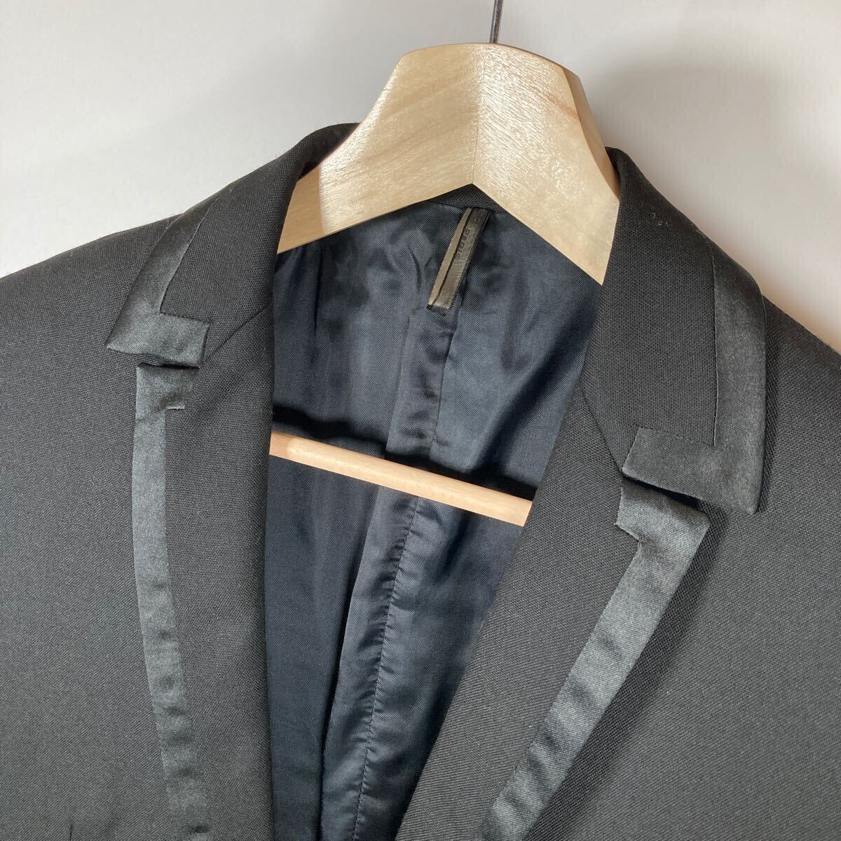 Dior HOMME ディオールオム クリスチャンディオール スモーキングジャケット テーラードジャケット タキシード 黒 08AW (44) 8H3122180687の画像4