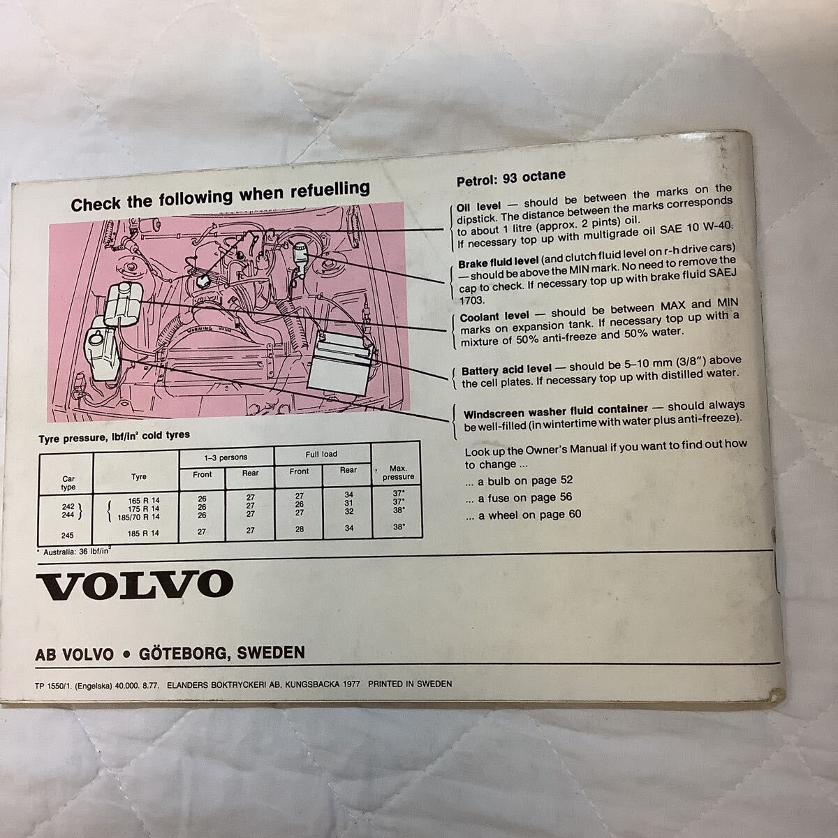 ■ VOLVO 242 244 245 オーナーズマニュアル 1978 Owner’s Manual ボルボ_画像2