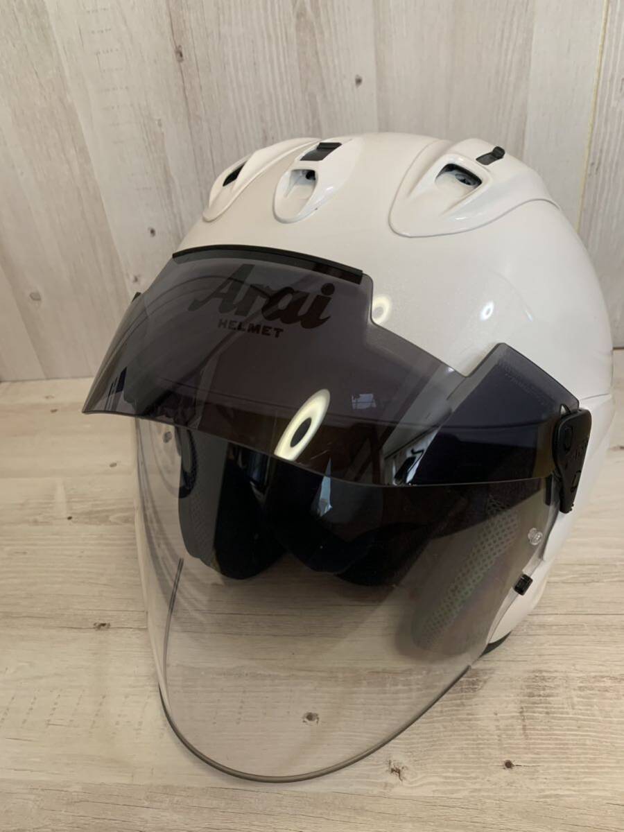 【美品】ARAI VZ-RAM PLUS グラス白 61-62CM ホワイト 2020年製  ヘルメット 良品  アライ の画像2
