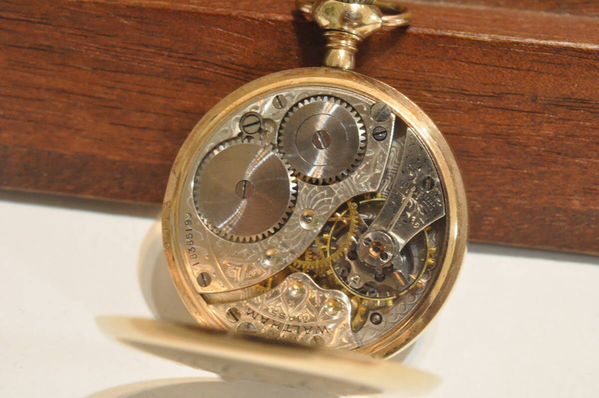 【1円スタート！】Waltham ウォルサム ファンシー 金張りケース 1912年 小型 懐中時計 アンティーク 手巻き 機械式の画像8