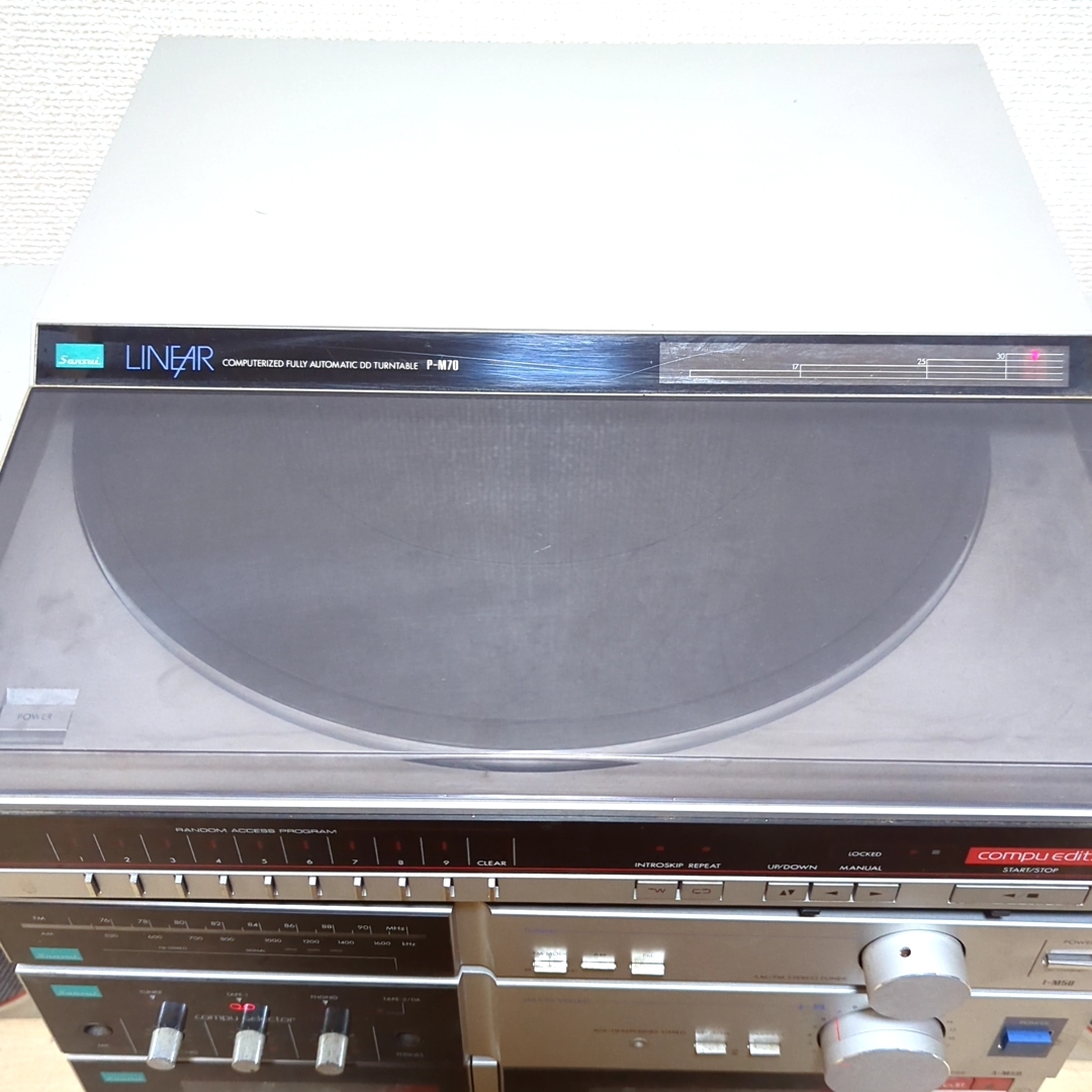 ★動作OK★ Sansui サンスイ P-M70 ターンテーブル A-M50 プリメインアンプ T-M50 ステレオチューナー スピーカー Ｓ-Ｍ60 ペアの画像2