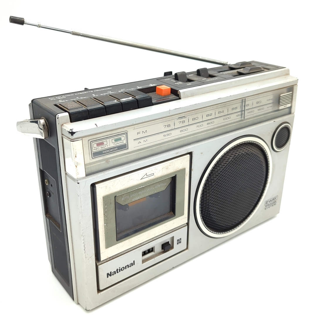 National FM/AMラジオ付きカセット ラジカセ RX-1650 昭和レトロ 1979年 昭和54年 ナショナルの画像2