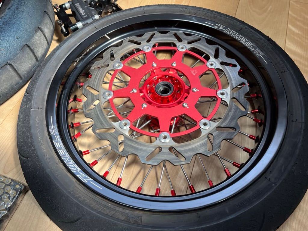 爆安 CRF250R CRF450R モタード化セット 前後ホイール ブレーキAssy チェーン Z-WHEEL BERINGER Brembo SMR CRF250R XR650R XR250 MD30の画像2