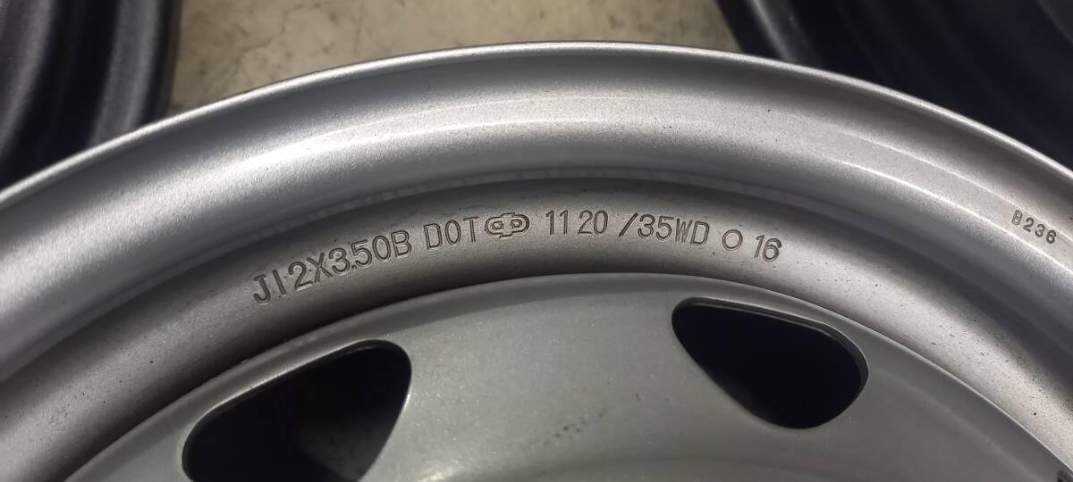 ★12×3.50B ET35 12H PCD 100/110/114.3 マルチピッチ ハブ径68mm スチール 鉄 ホイール 4本★個人宅配達不可_画像9