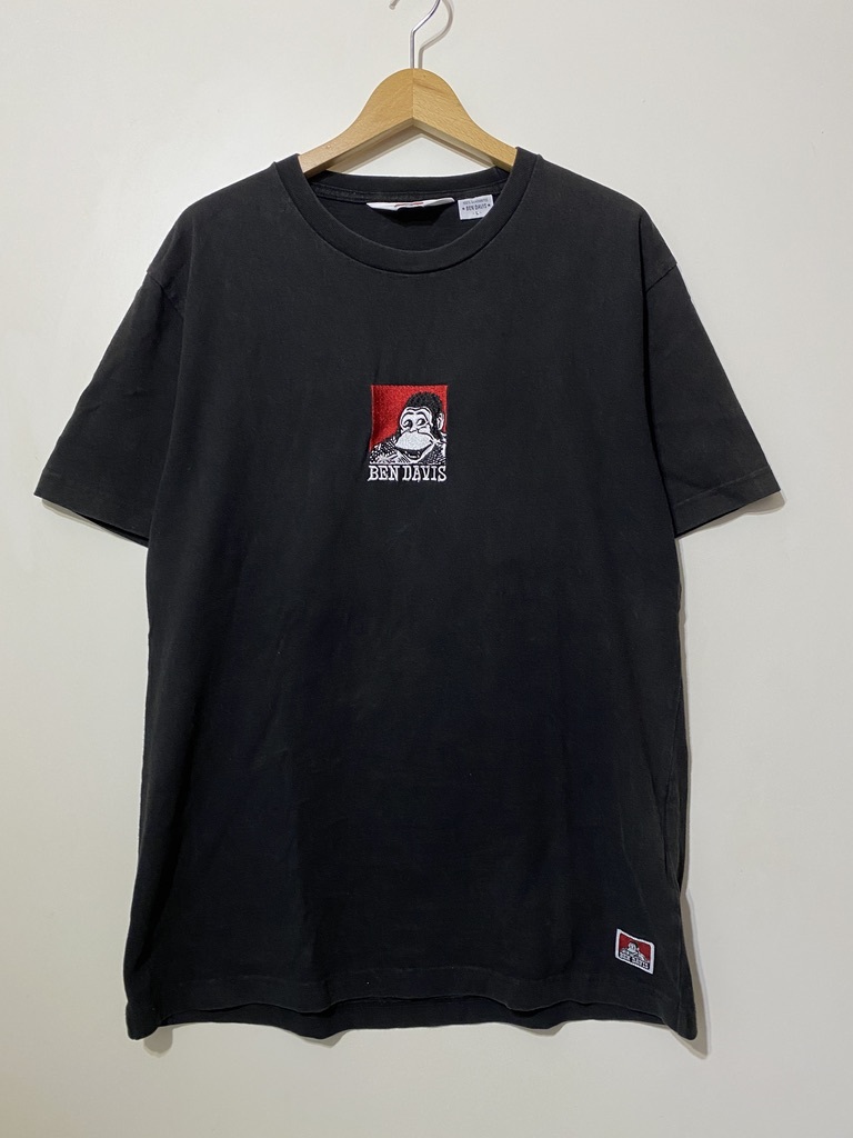 ★ BEN DAVIS ベン デイビス 半袖 Tシャツ 黒 ブラック L アイコン エンブロイダリー ビッグシルエット 肉厚コットン ゴリラ刺繍_画像1