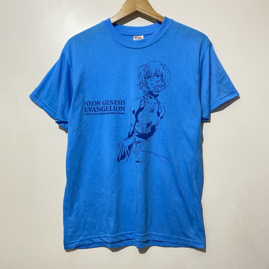 ★ YOUNG ACE 2012年１月号 特別付録 ヤングエース NEON GENESIS EVANGELION エヴァンゲリオン 綾波レイ 半袖 Tシャツ 青 の画像1