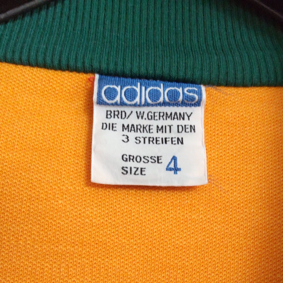 アディダス  adidas 70年代 ビンテージ  ジャージ  ノーマーク 希少オレンジ/グリーン デサント製 