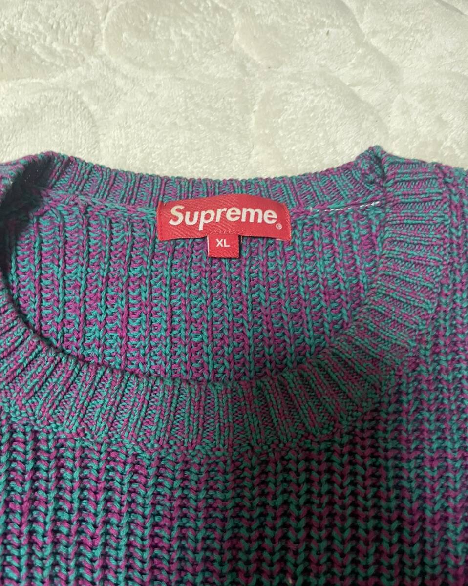 Supreme Melange Rib Knit Sweater Teal セーター　シュプリーム　スモールボックス　正規品_画像3